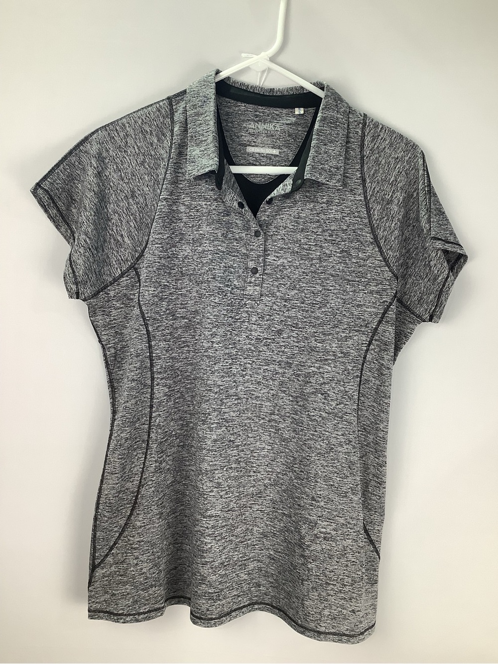 ANNIKA Cutter & Buck Women's Heather Gray Performance‎ Golf Polo size L
